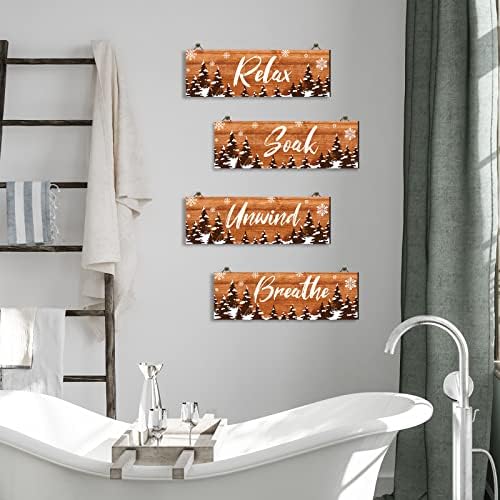 4 komada zimska kupaonica zid dekor kupaonica umjetnička seoska kuća kupaonica drveni dekor opuštajte se namočivanje znaka