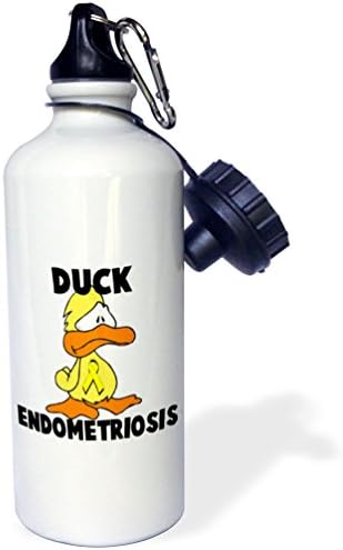 3Drose Duck endometrioza Svjesnost vrpce uzrok dizajna Sportska boca vode, 21 oz, bijela