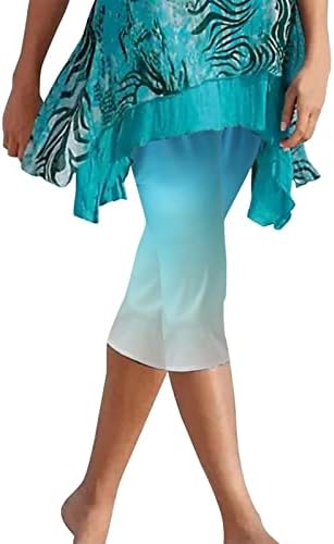 DreamLascar visoki struk Capri Tweatpants za žene rastezljive obrezane hlače atletski aktivne žene cvjetni tisak casual hlače