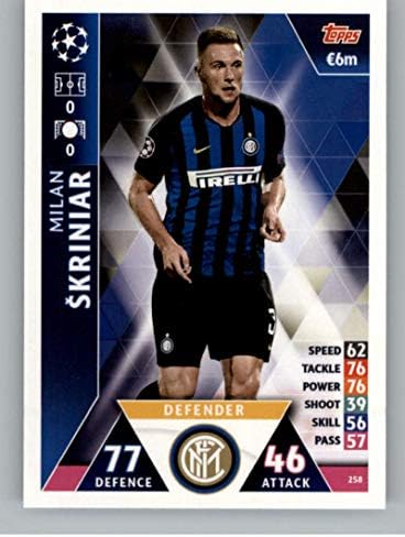2018-19 Topps UEFA Liga prvaka Attax 258 Milan Skriniar FC Internazionale Milano Soccer Trading Card