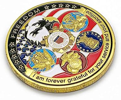Američko more i zemljište, pet glavnih vojnih značaka Komemorativni kovani Couurients, izazov Coin Coin Badge CollectionCoin