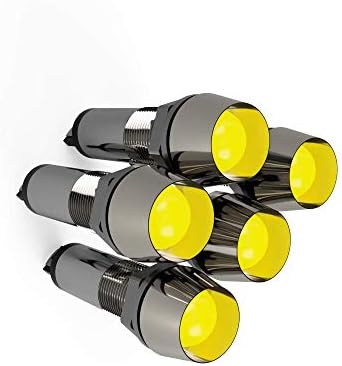 5 pakiranja jantarne boje 12V 8mm 5/16 LED metalni signalni indikator usmjerene kontrolne ploče