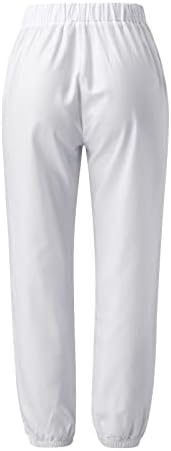 Pamučne lanene Capri hlače ženske ljetne casual Capri hlače s džepovima visokog struka udobne hlače za plažu od maslačka