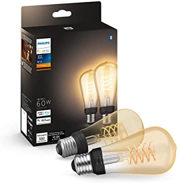 Žarulja Philips Hue 2-Pack s podesivim svjetline, topla bijela starinski lampa Smart ST19 Edison, kompatibilan sa Bluetooth