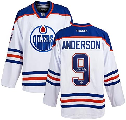 Glenn Anderson Edmonton Oilers potpisao je bijeli reebok dres - Autographd NHL dresovi
