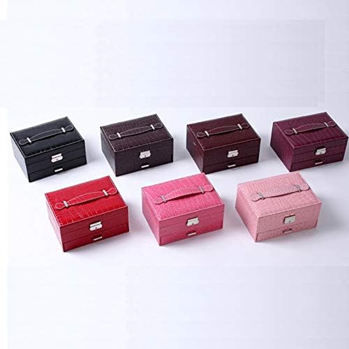 Kutije za nakit kutije za pohranu kutije za pohranu prijenosna jednostavna PU dvostruki sloj poklon nakit sortiranje paket