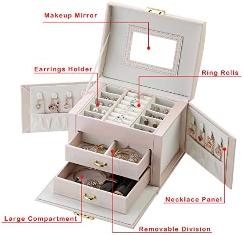 Kutija za nakit Stvoritelja Velika ogrlica Organizator nakita Organizator ružičastog nakita Kabineta poklon za žene djevojke