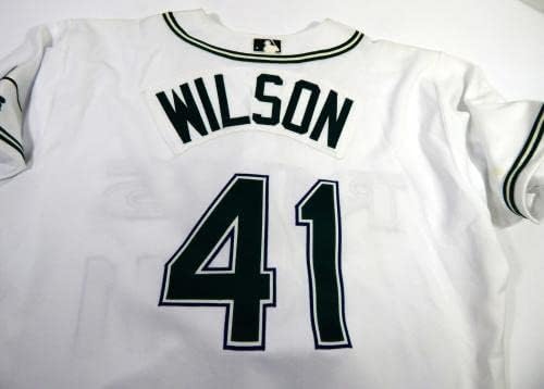 2001-02 Tampa Bay Devil Rays Paul Wilson 41 Igra izdana White Jersey 48 DP40826 - Igra korištena MLB dresova