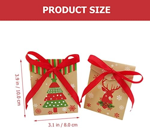 Mini poklon vrećice 24pcs 24pcs Kraft papirnate božićne poklon vrećice, vrećice za slatkiše, Božićni adventski kalendar,