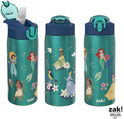 Zak Designs Disney Princess boca za vodu za putovanja i kod kuće, 19 oz vakuum izolirani nehrđajući čelik s poklopcem za