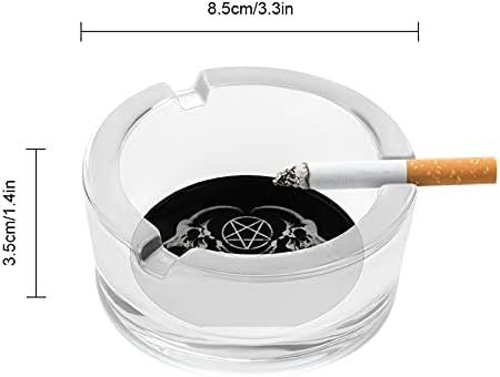 Gotički okultni sotona penta simbol lubanje cigarete pušači staklene pepeljare pepela ladica za kućni ured za stolni stol