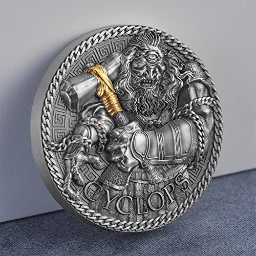 2022 de velika grčka mitologija Powercoin Kiklops 1 oz srebrni novčić 1000 franaka Kamerun 2022 Antique Finish