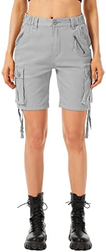 Raroauf ženski pamučni povremeni multi-džepovi opuštaju Twill Bermuda teretni kratke hlače