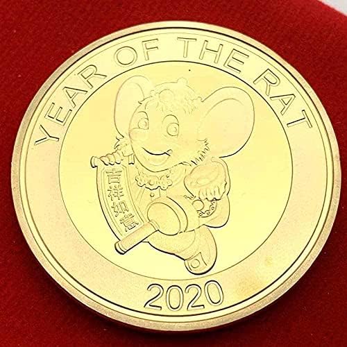 2020. GENGZI Godina Zodiac Godina štakora životinjski zlato naplaćeno prikupljanje novčića Nova godina zlato zlatnici poželjni
