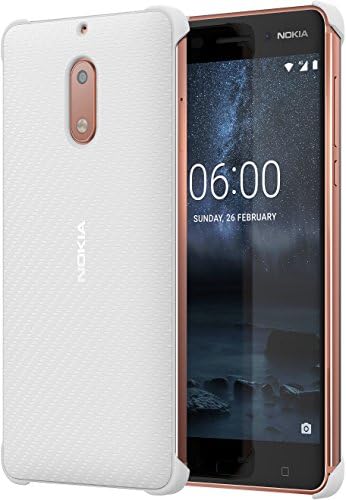 Nokia 1 A21 M9700VA 802 Slučaj dizajna ugljičnih vlakana za Nokia 6 Bisel White