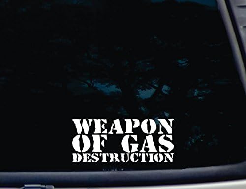 Oružje uništavanja plina - 7 x 3 presjek vinilne naljepnice za prozore, automobile, kamione, kutije za alate, prijenosna