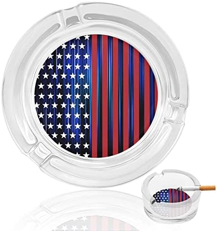 Američka američka zastava staklena pepeljara za cigarete klasično okrugli čist kristalni pepeljari
