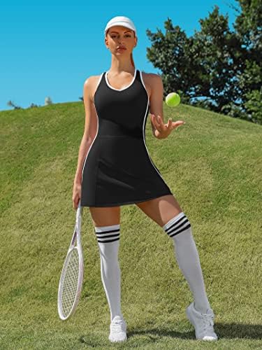 Ženska teniska haljina s džepovima na kratkim hlačama i grudnjakom s izrezom u obliku slova U, odjeća za golf u obliku slova