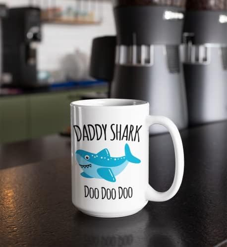 Exxtra pokloni tata morski pas doo doo šalica - tata šalica - poklon za tatu - poklon za Dan oca od supruge - poklon božićne