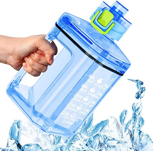 Leorx motivira sportsku bocu vode 0,6 galona 74 unce 2,2L BPA besplatno i hrani za ekstrakt silikonskog materijala, zaštita