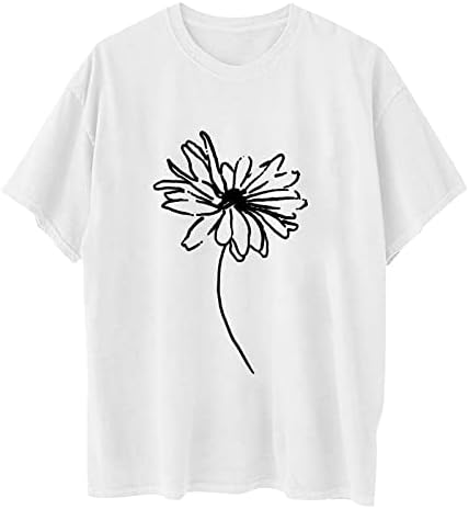 KCJGIKPOK Plus odjeća za žene, grafički print posada kratkih rukava majice majice za žene za žene casual ljeto