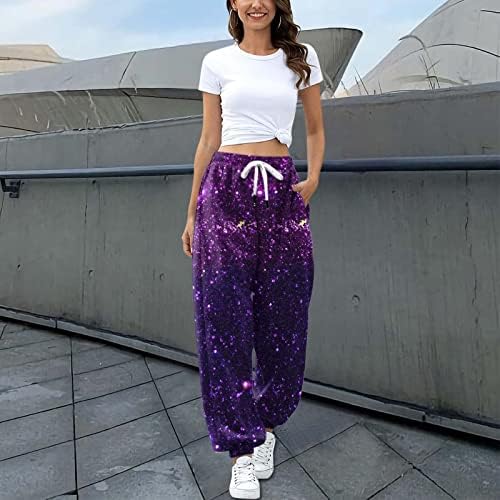 mmknlrm sportski modni tiskani casual hlače dame crtanje retro labave hlače hlače s elastičnim strukom