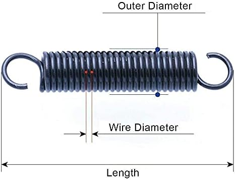Nianxinn kompresije opruge vanjski promjer 3 mm promjer žice 0. 5 mm čelična napetost opruga s kukama Mala produžetka duljina