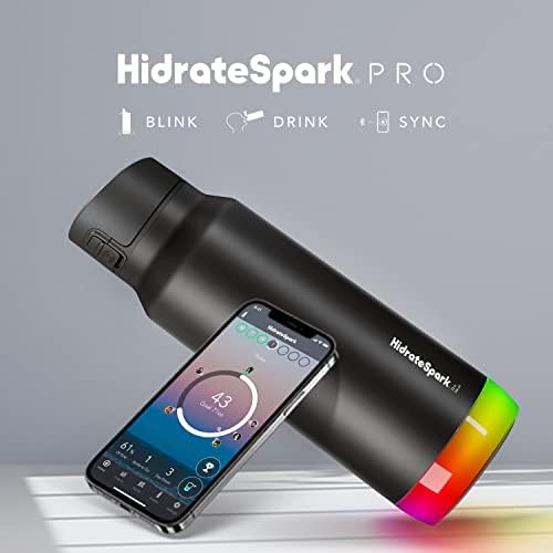Hidrate Spark Pro Smart boca s vodom - izolirani nehrđajući čelik - Prati unos vode s Bluetooth -om, LED sjajni podsjetnik