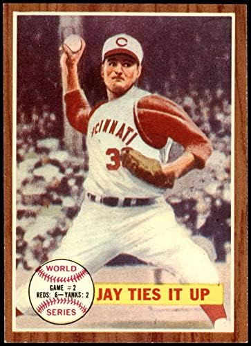 1962. Topps 233 1961 World Series - Igra 2 - Jay It Up Joey Jay New York/Cincinnati Yankees/Reds NM Yankees/Reds