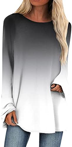 Ženske proljetne dukserice v vratne dukseve grafičke boje blok životinjskog tiska za žene duge rukave majice bluze