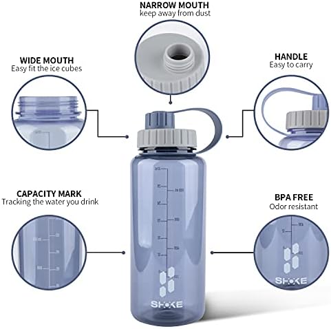 SHORE 1 litara boca vode, 32oz BPA besplatno netoksično tritansko široko ustima, otporne na velike sportske boce s vodom