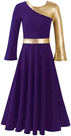 EasyForever djevojčica metalna zlatna boja blok hvale plesnu haljinu plesna odjeća lirička kršćanska obožavateljska plesna