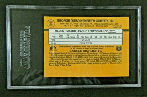 1989. Donruss 33 Ken Griffey Jr Rookie Baseball Card SGC 8 NM -MT - BASEBALL SLABBED ROOKIE KARTICE