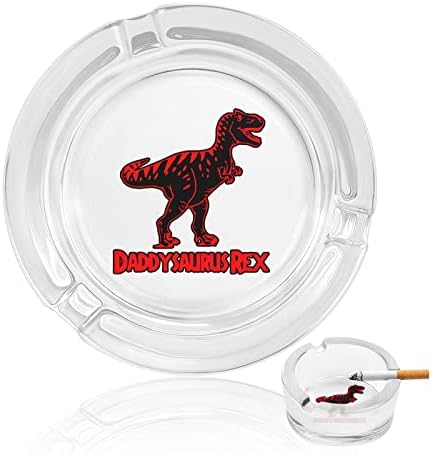DadDysaurus rex staklena pepeljara za cigarete okrugla pepela ladica za prijenosni držač pepela za zatvorene vanjske kuće