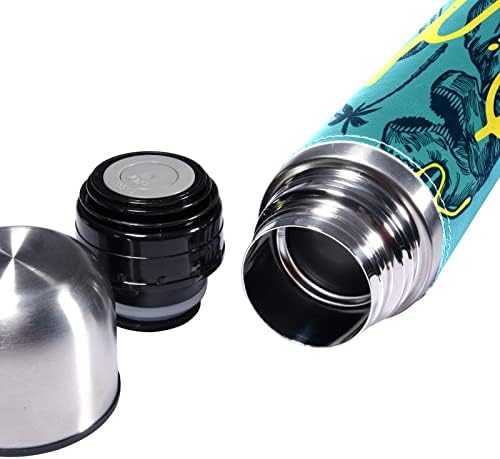 SDFSDFSD 17 Oz Vakuum izolirana boca od nehrđajućeg čelika Sportska kava za kavu Putovanje tikvica Očinska koža omotana BPA