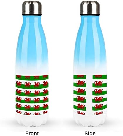 Welsh zastave pozadina 17oz Sportska boca vode od nehrđajućeg čelika Vakuum izolirani oblik Cola Oblik za višekratnu upotrebu