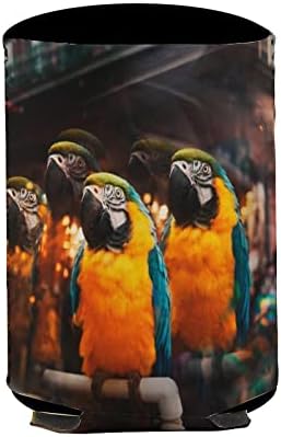Mogu hladnije rukave za hladnjake za limenke i boce izolatori trippy ptice macaw tisak pvc elastične višekratne upotrebe