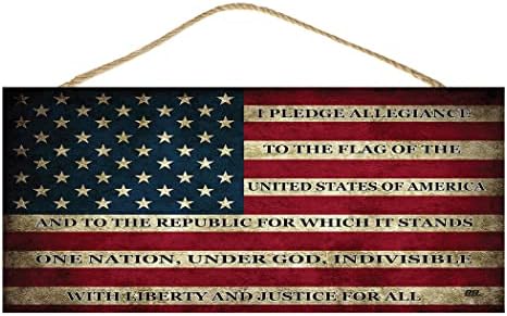Zalog za odanost uređenju kuće za viseće zidne znakove Dekoracija Patriotska američka zastava