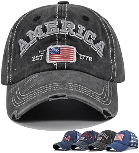 Šešir američke zastave uniseks Vintage vez oprana pohabana pamučna bejzbolska kapa Podesiva bejzbolska kapa američkog tate