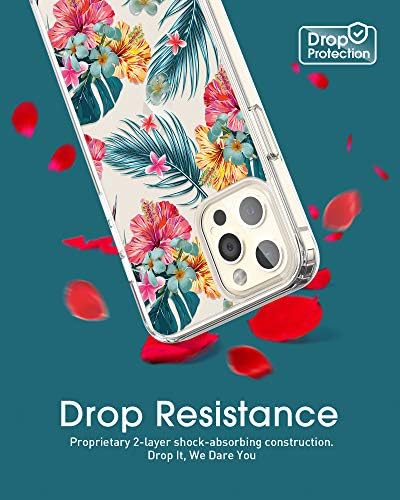 Rose Lake Clear Cvjetna futrola kompatibilna s iPhoneom 12 Pro Max 6,7 inča, cvjetovi dizajniran zaštitni poklopac otporan