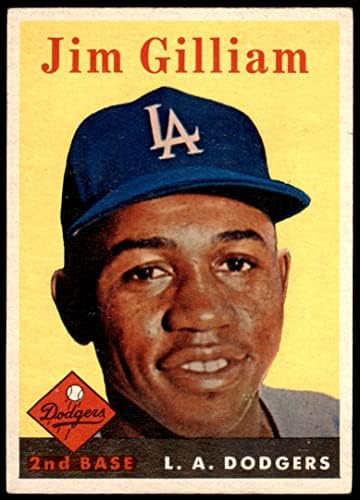 1958. Topps 215 Jim Gilliam Los Angeles Dodgers VG/EX+ Dodgers
