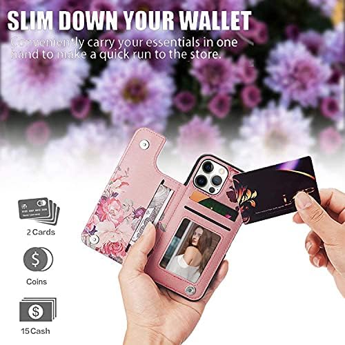 Ženska torbica za novčanik za telefon, kompatibilna s novčanikom od 14 do 14, s držačem za kartice, visokokvalitetna koža