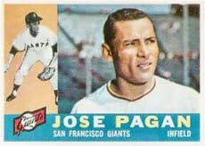 1960. Topps Redovna karta67 Jose Pagan iz ocjene San Francisco Giants vrlo dobro/izvrsno