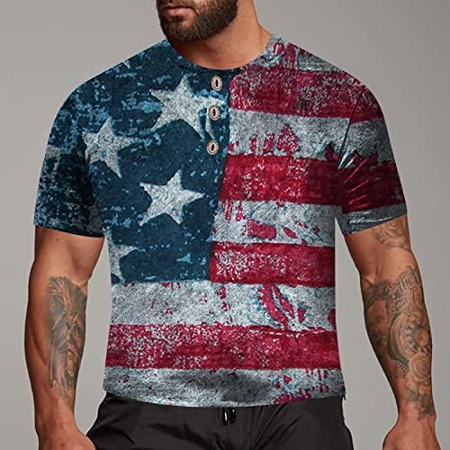 Ljetne Muške majice za vježbanje Muška američka zastava Domoljubna majica kratkih rukava za Dan neovisnosti vrhovi muški