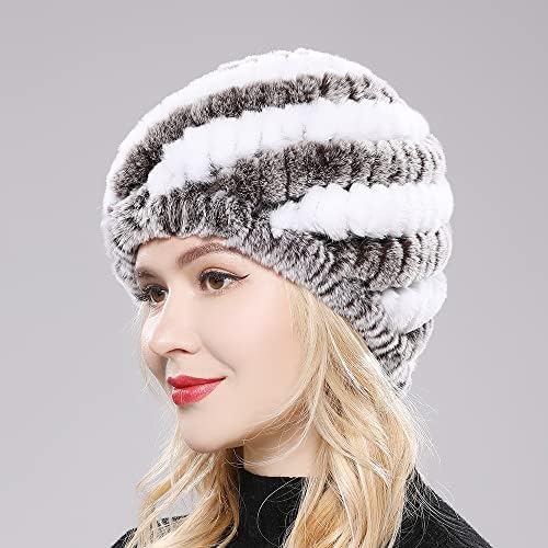 Zimski ženski prirodni šešir, snježni šešir, zimski Šeširi za žene, topli ženski šeširi od prirodnog pletenja;