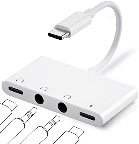 AMLLXEN USB C do 3,5 mm audio adapter, I-Pad Pro Aux Priključak za priključak za slušalice s PD 60W Brzi punjenje, Tip C