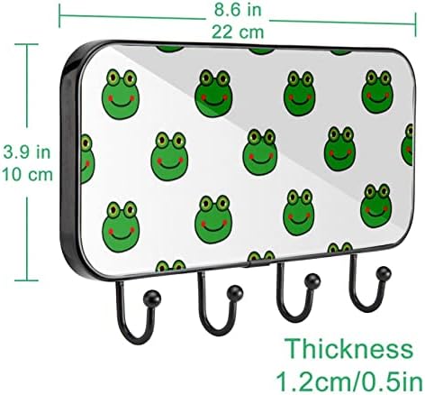 Crtani žaba za ispis kaput stalak zidni nosač, stalak za ulaznu kaputu s 4 kuka za kaput za kaput ručnika za ručnike haljine