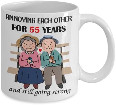 55. godišnjica šalica | Smiješno 55. šalica za kavu za godišnjicu vjenčanja | 55. godišnjica supruga supruga roditelja poklon
