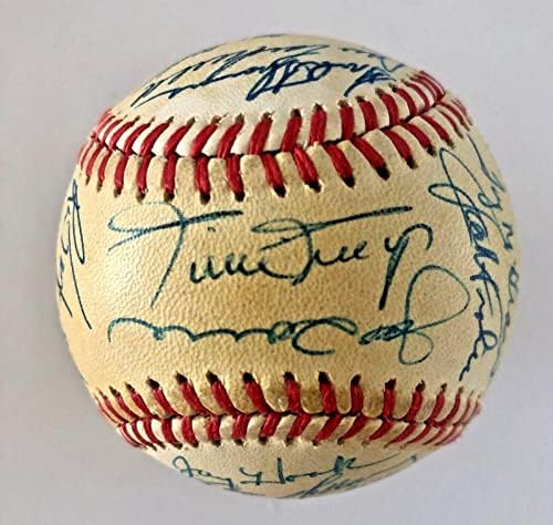 Rijetko iz 1986. godine N. Y. Mets Old Timers Day potpisao N.L. Ball- 29 Sigs - W.Mays JSA Pismo - Autografirani bejzbols