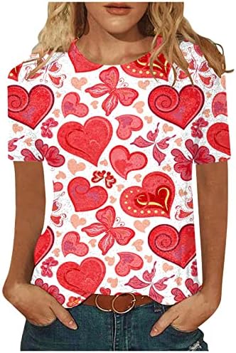 JJHAEVDY Žene vole Srčane dukserice sretne majice za Valentinovo grafičke pulover dugih rukava bluza